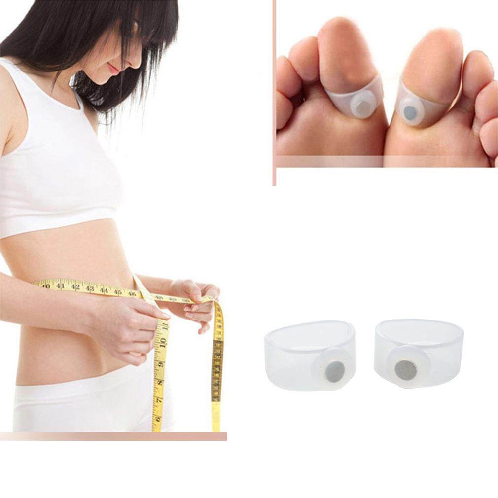 Yika 1 คู่ Slim Slim ทำให้สลิมเพื่อสุขภาพ Fit ลดน้ำหนักซิลิโคนแม่เหล็กแหวนนิ้วเท้า