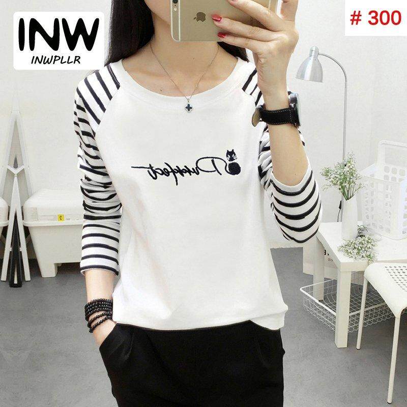 INWPLLR ผู้หญิงแถบเย็บปะติดปะต่อกันเสื้อยืดพิมพ์เสื้อยืดสำหรับผู้หญิง T - เสื้อยืดสตรีแขนยาวสไตล์ฤดูใบไม้ร่วงหญิง TShirt INWPLLR ผู้หญิงแถบเย็บปะติดปะต่อกันเสื้อยืดพิมพ์เสื้อยืดสำหรับผู้หญิง T - เสื้อยืดสตรีแขนยาวสไตล์ฤดูใบไม้ร่วงหญิง TShirt
