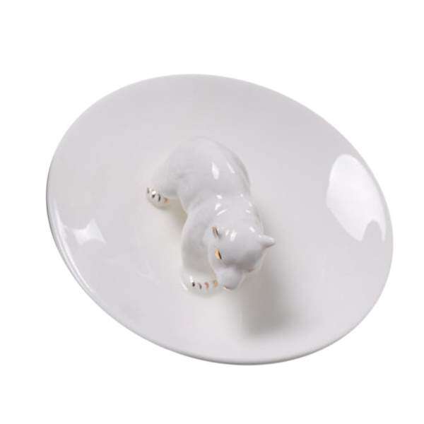 BolehDeals Creative Ceramic Ring Holder Storage Jewelry Plate Ornament Home Decor #2
