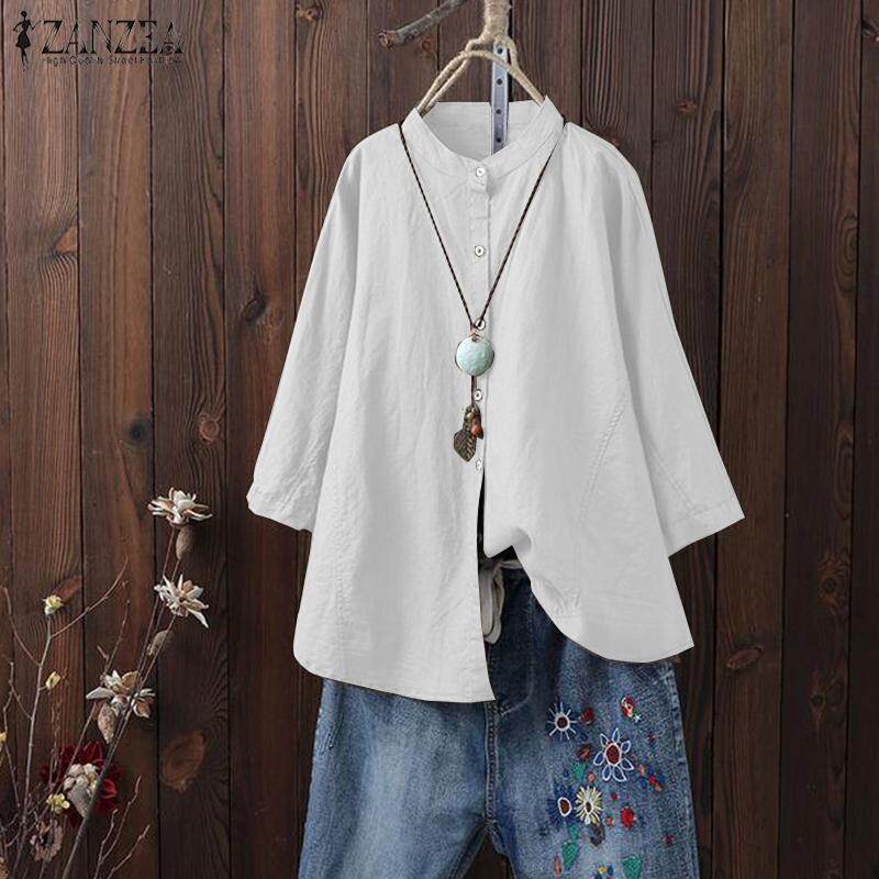 ZANZEA Women Long Sleeve Button Down Shirt Top Solid Basic Loose Plus Size Tunic Blouse ZANZEA Women Long Sleeve Button Down Shirt Top Solid Basic Loose Plus Size Tunic Blouse