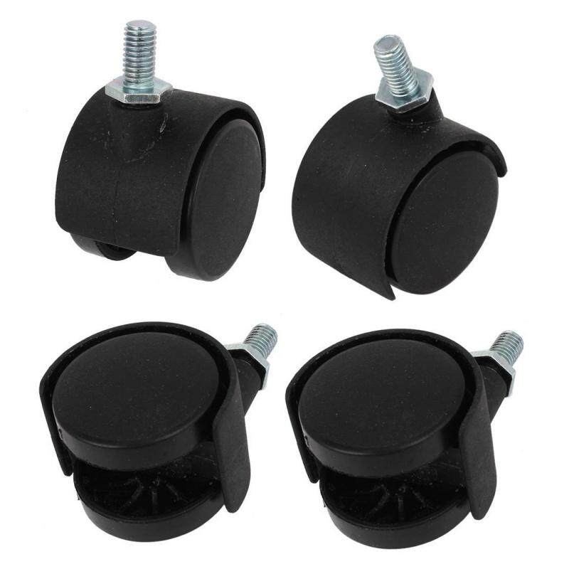 Plastic Swivel Caster 8mm Screw Stem 1.5-inch Dia Wheel 4 Pcs Black Plastic Swivel Caster 8mm Screw Stem 1.5-inch Dia Wheel 4 Pcs Black