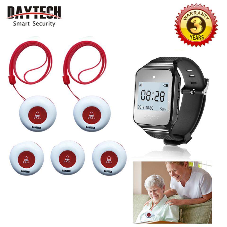พยาบาล Calling System สำหรับผู้ป่วยผู้สูงอายุปิดการใช้งาน AT Home Caregiver Pager เพจเจอร์นาฬิกาข้อมือนาฬิกาปุ่มเรียกกันน้ำสำหรับพยาบาลบ้าน/โรงพยาบาล