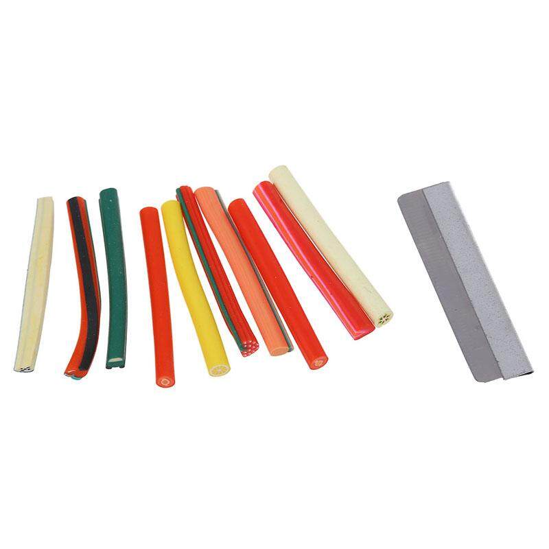 3D ผลไม้เล็บทำเล็บมือแท่งดินฟีโม่ Sticks แท่งสติกเกอร์แต่งเล็บเจลเคล็ดลับ Deco 10 ชิ้น + ใบมีด - INTL