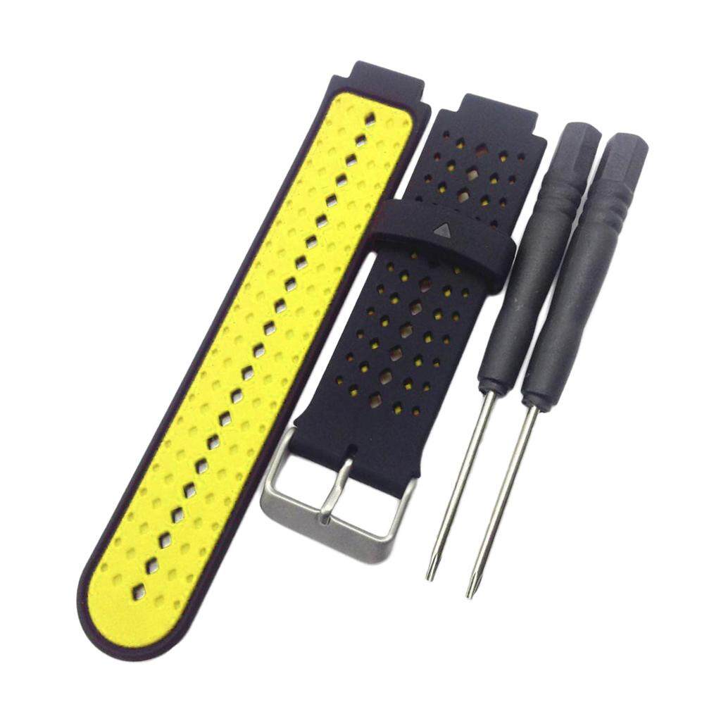 Miracle Shining Replacement Band For Garmin Forerunner 220 230 235 620 Black & Yellow