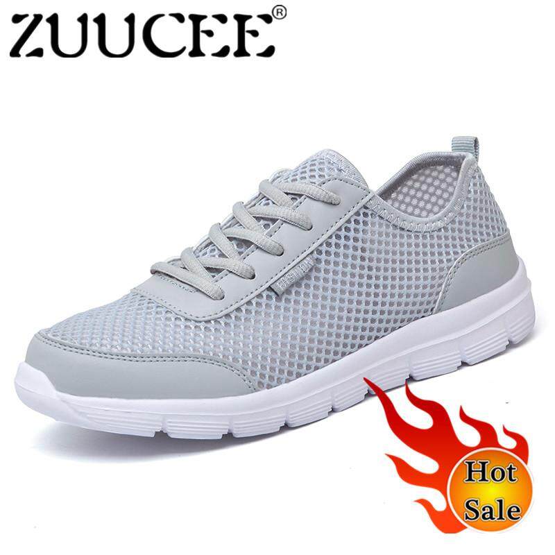 ZUUCEE แฟชั่นผู้ชายผู้หญิงขนาดใหญ่รองเท้าตาข่ายระบายอากาศคู่รองเท้ารองเท้าผ้าใบ