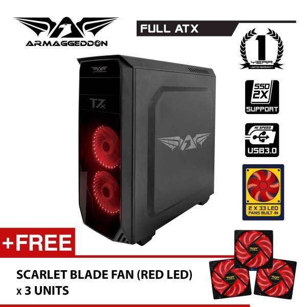 T7x Smart Gaming Structure PC Chassis Free LED Fan ( x3 ) by Armaggeddon Malaysia