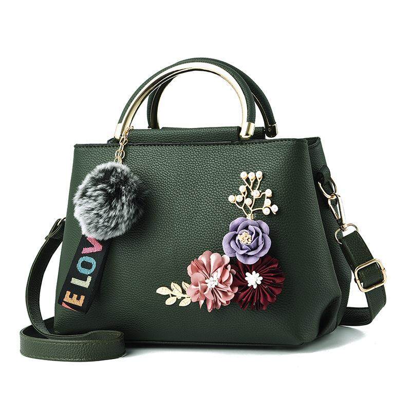 Color Flowers Shell Women's Tote Leather Clutch Bag Small Ladies Handbags