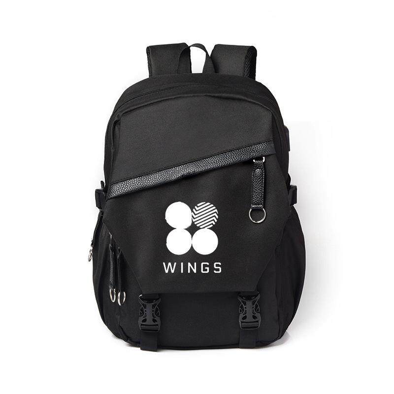 BTS Bangtan Boys กระเป๋าเป้สะพายหลังผ้าใบนักเรียนเป้ท่องเที่ยวใช้ได้ทั้งชายหญิง