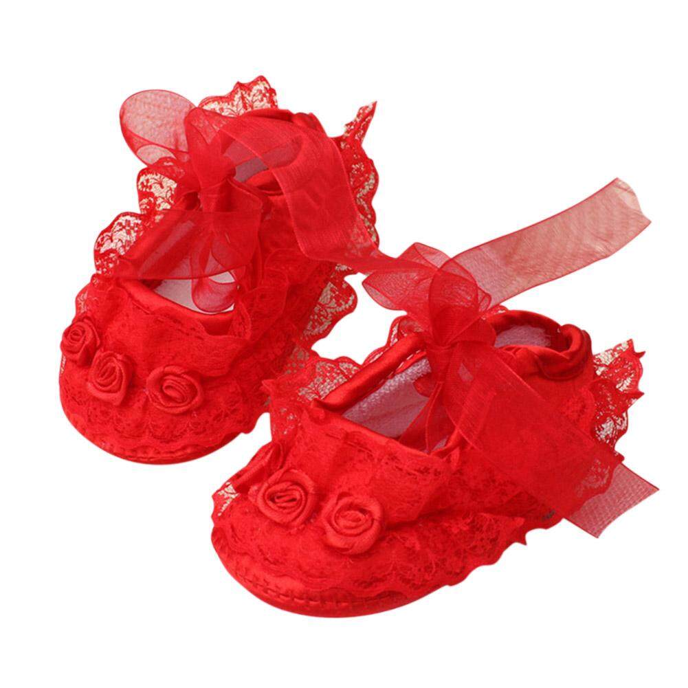 เด็กเหยียบ Soft ลูกไม้เจ้าหญิง Tie Anti - Skid รองเท้า - INTL