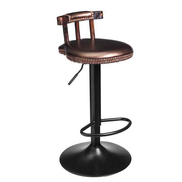 Vintage Leather Breakfast Bar Stool Swivel Barstools Home Kitchen Footrest Chair