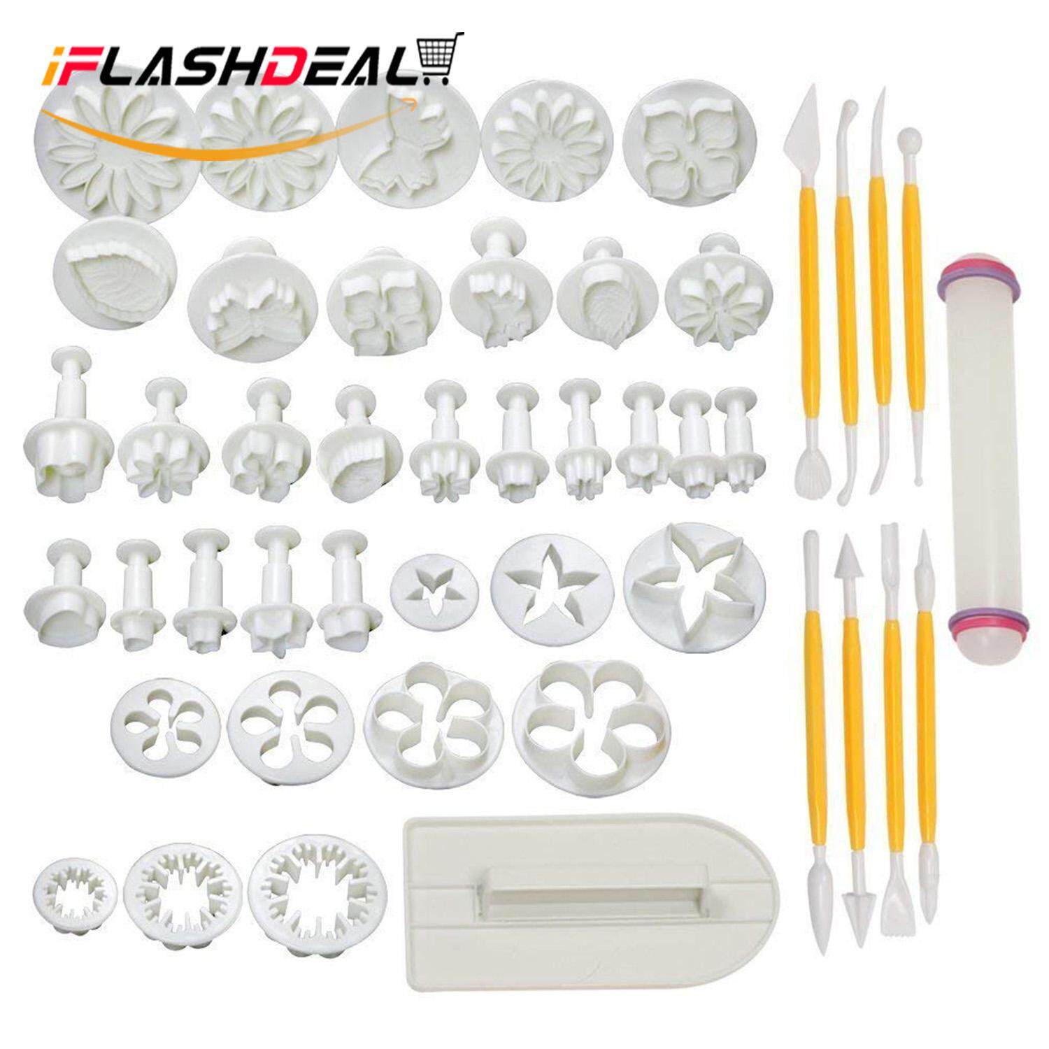 iFlashDeal 46 ชิ้น 14 รูปแบบ Fondant เค้กชุด Sugarcraft เค้กโฮมเมด คุกกี้ตกแต่งอุปกรณ์เครื่องมือ Fondant Cake Cutters