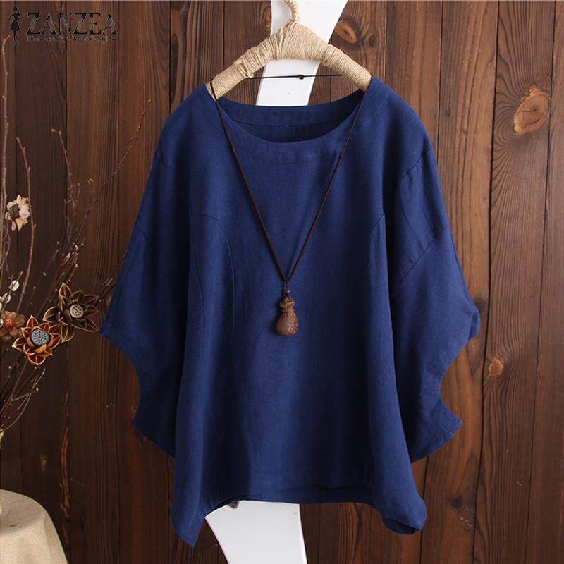ZANZEA Women Casual Loose Cotton Blouse Tee T Shirt Basic Plus Size Top - intl ZANZEA Women Casual Loose Cotton Blouse Tee T Shirt Basic Plus Size Top - intl
