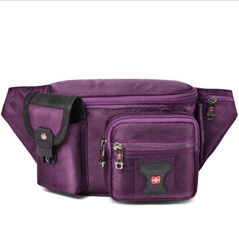 SWISSGEAR ชายกระเป๋าห้อยเอวกีฬา/กระเป๋าเดินทางกันน้ำไนลอน 7 "Oxford ผ้า SWISS Unisex แฟชั่นกระเป๋าสะพายไหล่สีดำล้วน/สีแดง/สีฟ้า /สีเทา/สีม่วง - INTL