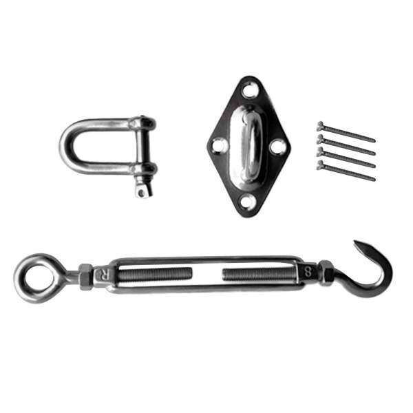 MagiDeal Shade Sail Hardware Kit Triangle, 3 Pcs Stainless Steel 8mm Sun Shade Sail Installation for Patio Lawn Garden