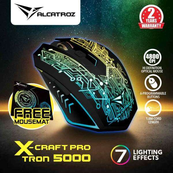 Alcatroz X-Craft Pro Tron 5000 (4800 CPI) Gaming Mouse Free Mousemat Malaysia