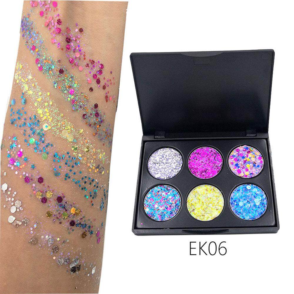 Eyes อายแชโดว์ Magical 6 สี/ชุดอเนกประสงค์ความงาม Glitter Eyes อายแชโดว์ Magical 6 สี/ชุดอเนกประสงค์ความงาม Glitter
