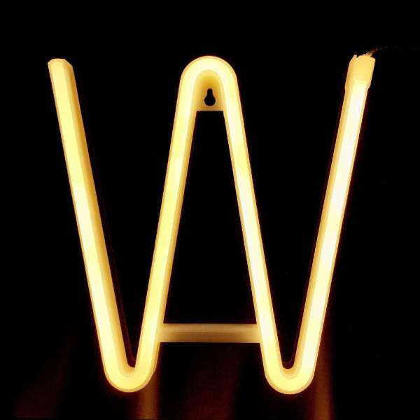 Letter Lamp Operated Powered W Shape Warm White for Home Party Decoration Cafe Shop Restaurant Wedding Function Lamp Shades W