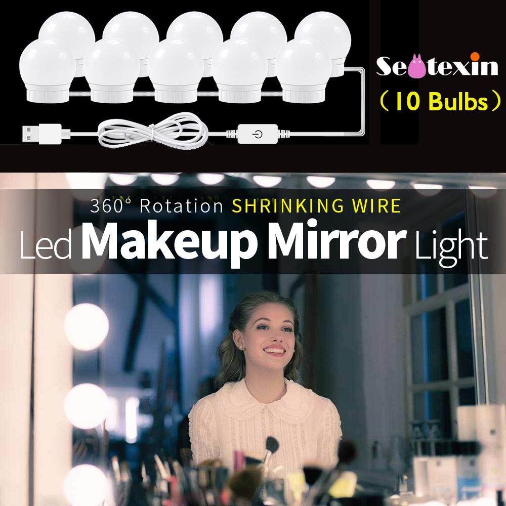 Hollywood LED กระจกเงาโต๊ะเครื่องแป้งชุดไฟพร้อมหลอดไฟหรี่แสงได้สำหรับแต่งหน้าโต๊ะเครื่องแป้งและ USB ปลั๊กโคมไฟ Strip - แสงกระจกเงา Hollywood LED กระจกเงาโต๊ะเครื่องแป้งชุดไฟพร้อมหลอดไฟหรี่แสงได้สำหรับแต่งหน้าโต๊ะเครื่องแป้งและ USB ปลั๊กโคมไฟ Strip - แสงกระจกเงา