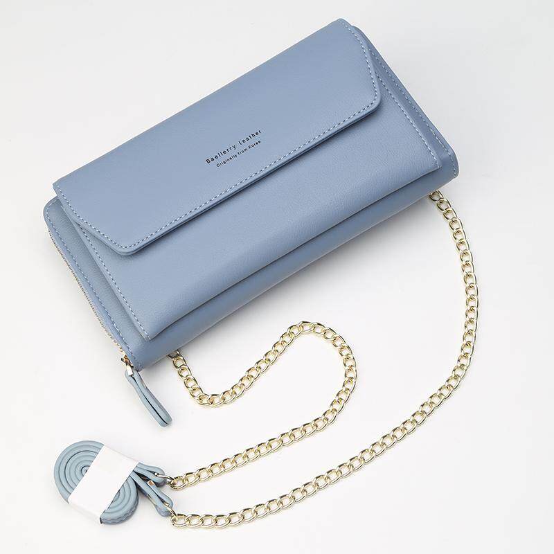 Baellerry ใหม่กระเป๋าสตางค์ Lady Card กระเป๋าถือมีซิปความจุขนาดใหญ่ไม่เป็นทางการกระเป๋าสะพายไหล่ 5509-3