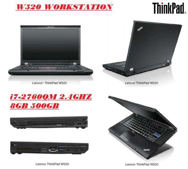(REFURBISHED)LENOVO W520 WORKSTATION INTEL CORE i7-2760QM 2.4GHZ/8GB RAM/500GB HDD/INTELHD 3000& QUADRO 2000M 2GB GRAPHIC CARD/15.6 LED/W7 PRO Malaysia