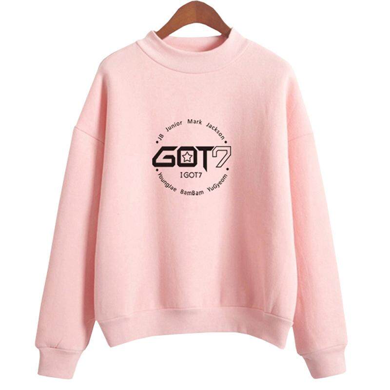 Kuhong Kpop GOT7 แฟชั่นสำหรับผู้หญิงพิมพ์ง่าย O - Neck แขนยาว Sweatshirt