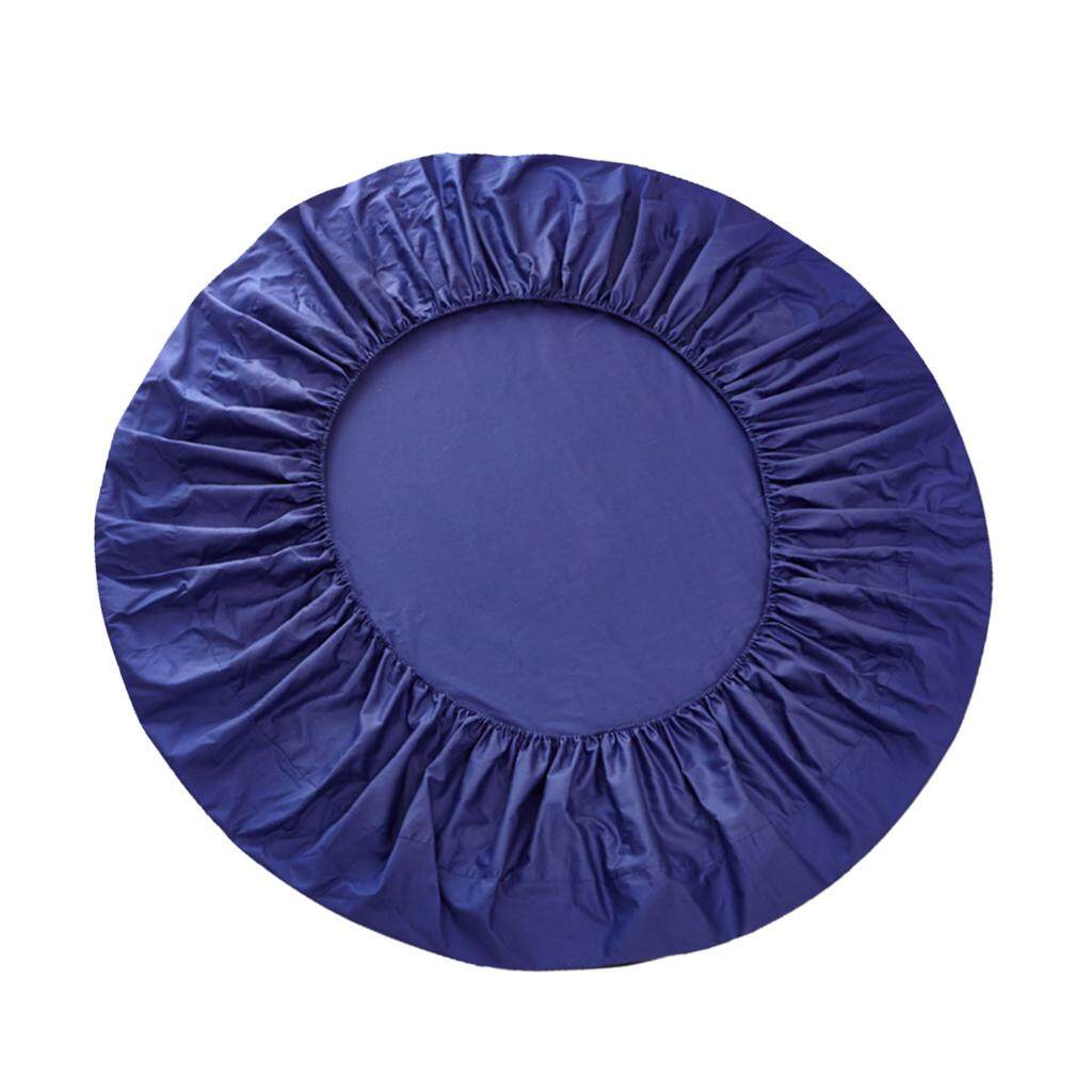 BolehDeals Solid Color Pure Cotton Round Bed Spread Fitted Sheet Covers Sapphire Blue