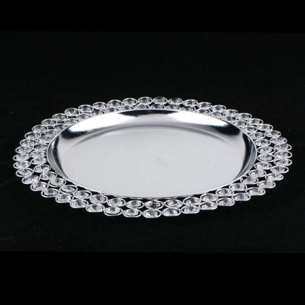 BolehDeals 33cm Crystal Ring Holder Storage Jewelry Plate Fruit Plate Home Decor