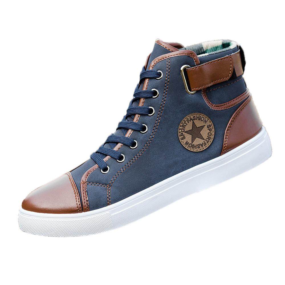 CocolMax Men Women Causal Shoes Lace-Up Ankle Boots Shoes Casual High Top Canvas Shoes CocolMax Men Women Causal Shoes Lace-Up Ankle Boots Shoes Casual High Top Canvas Shoes