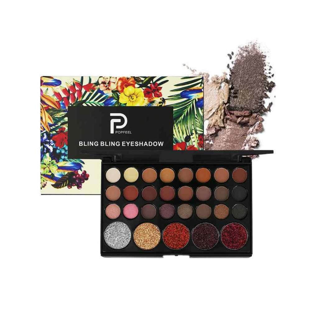 Dongxi Popfeel 29 สีส่องแวววาวผิวด้านกล่องอายแชโดว์ที่มีสีสัน Smoky อายแชโดว์แวววาว Palette - INTL