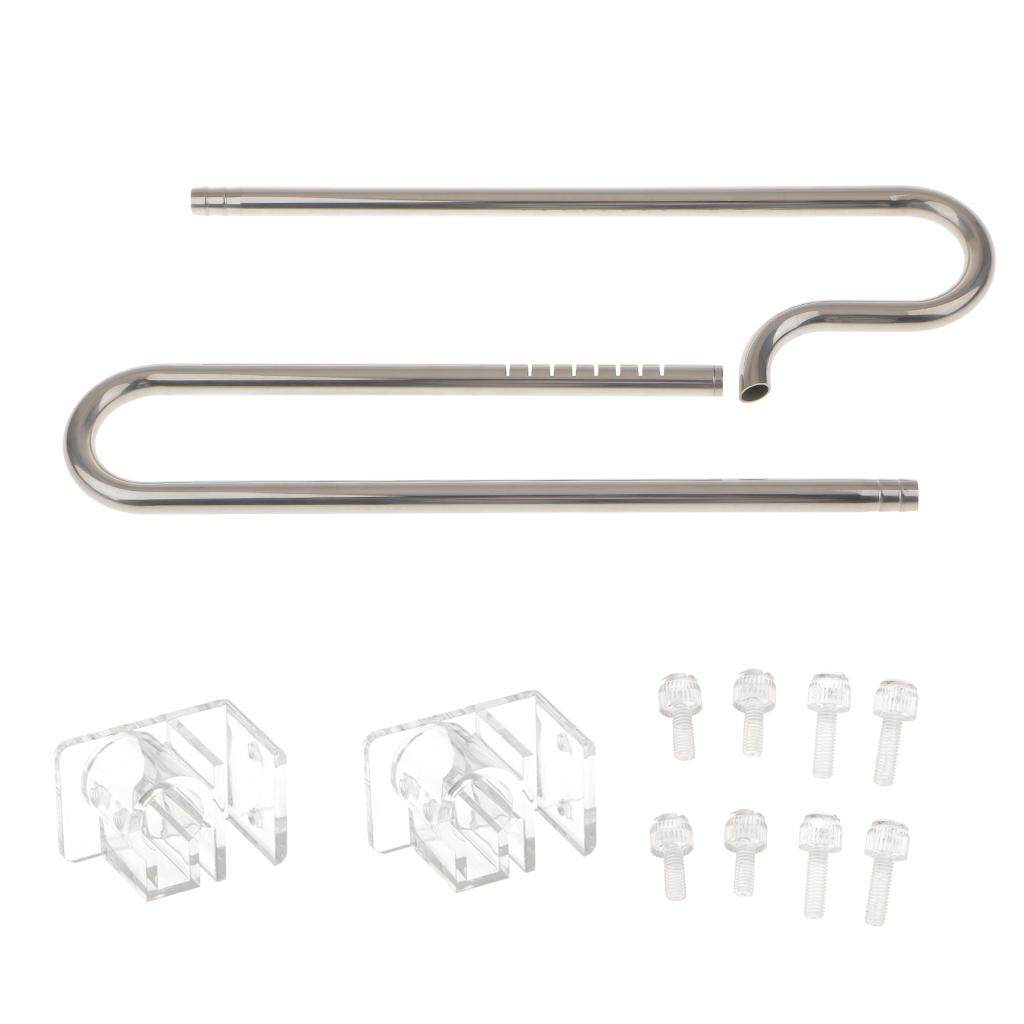 BolehDeals Stainless Steel Aquarium Water Pipes Outflow & Inflow Tubing Pipe for 12mm/16mm Hose, Plant Tank kits