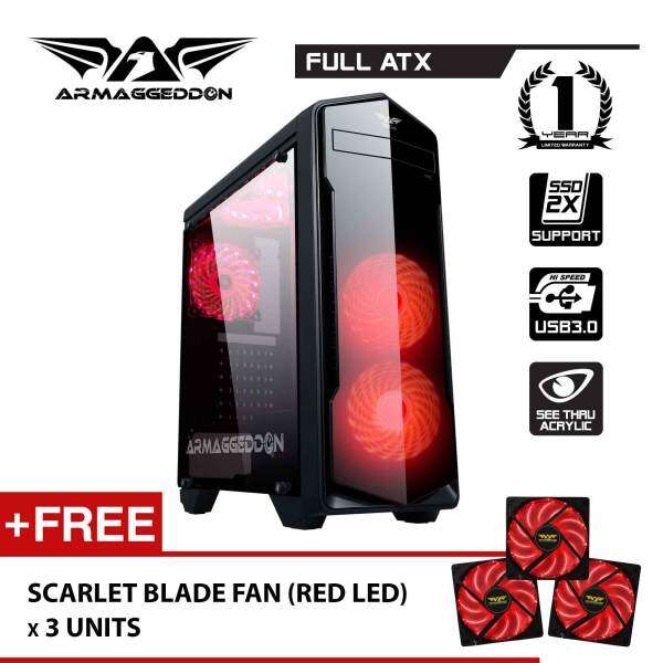 T5x Pro Full ATX - Smart Gaming Structure PC Chassis Free Scarlet Blade LED Fan (x3) By Armaggeddon Malaysia