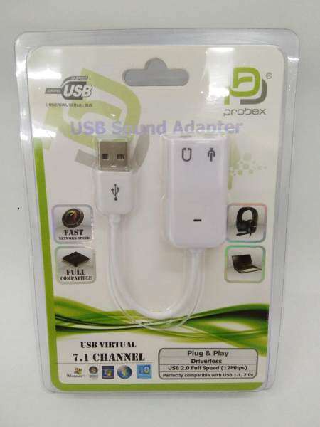 PROBEX USB Audio Adapter External Stereo Sound Card With 3.5mm Headphone And Microphone Jack Malaysia