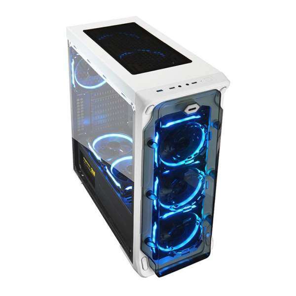 Segotep LUX II + 3 x Lighting 12CM RGB Fan Medium Tower ATX Gaming Casing White Malaysia