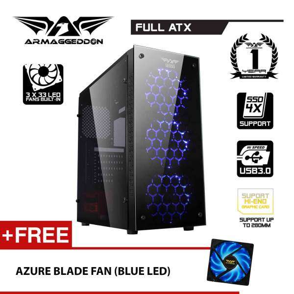 Armaggeddon Infineon 3000 ATX Gaming Tower Free Azure Blade Fan(Full View Transparent Side Panel Design) Malaysia
