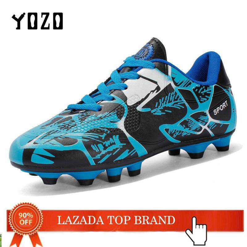 YOZO High Ankle Men Football Shoes Newest Long Spikes Training Football Boots Hard-Wearing Soccer Shoes High Top Soccer Cleats 31-43