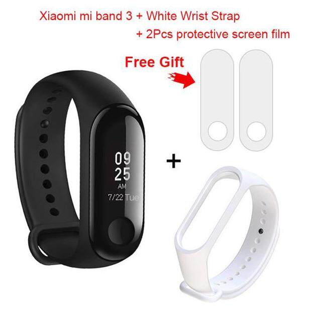 Original Xiaomi Miband 3 Mi band 3 Smart Watch OLED Bluetooth 4.2 Bracelet Wristband with Replacement Strap + 2 Free Screen Protectors Original Xiaomi Miband 3 Mi band 3 Smart Watch OLED Bluetooth 4.2 Bracelet Wristband with Replacement Strap + 2 Free Screen Protectors