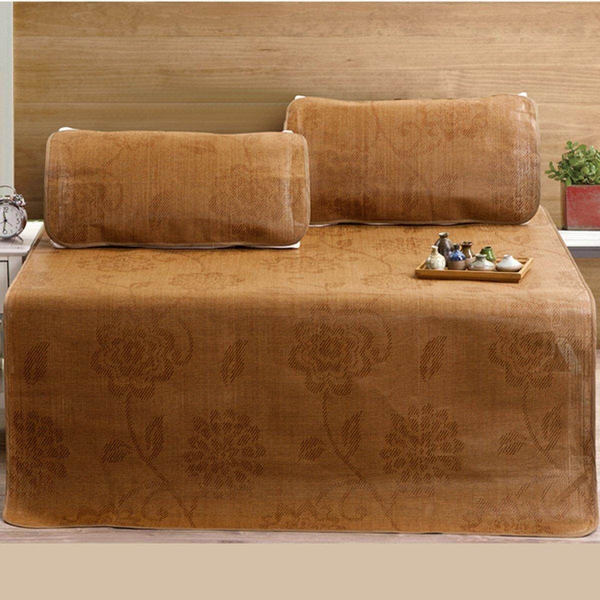 AU 3pcs Bamboo Mat Mattress Cover Summer Sleeping Bamboo Rattan Cooling Bed Mat # 150*195cm