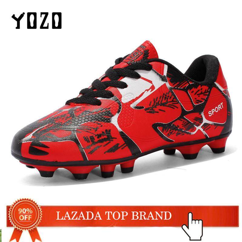 YOZO High Ankle Men Football Shoes Newest Long Spikes Training Football Boots Hard-Wearing Soccer Shoes High Top Soccer Cleats 31-43