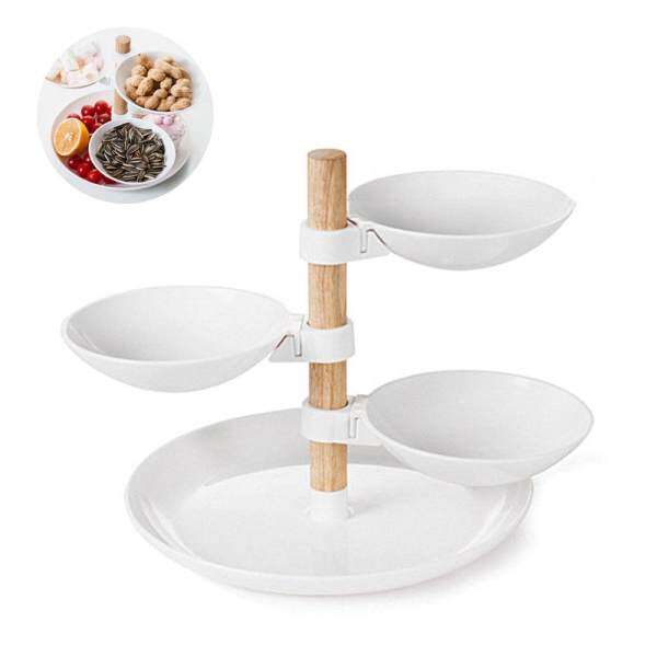 niceEshop 4 Tier Circular Serving Tray Platters, Appetizer or Dessert Cupcakes And Cake Stand - Centerpiece For Weddings, Tea Party, Holiday Dinners, or Birthday Parties