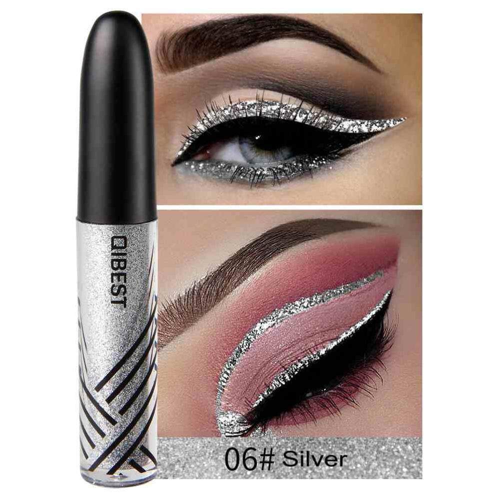 Qooiu QIBEST 13 สีแฟลชอายไลน์เนอร์แบบน้ำอายแชโดว์ Liquid Glitter Makeup เครื่องสำอางค์