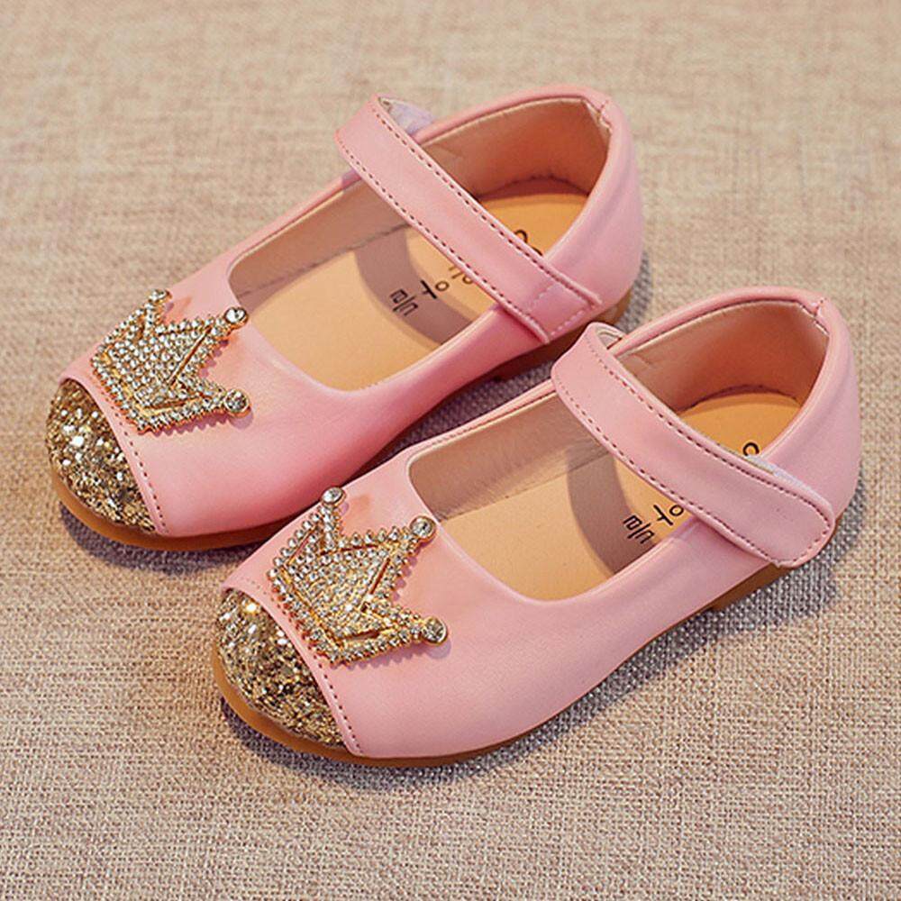 RADOCIE Toddler Kids Girls Baby Beading Princess Crown Sandals Single Shoes