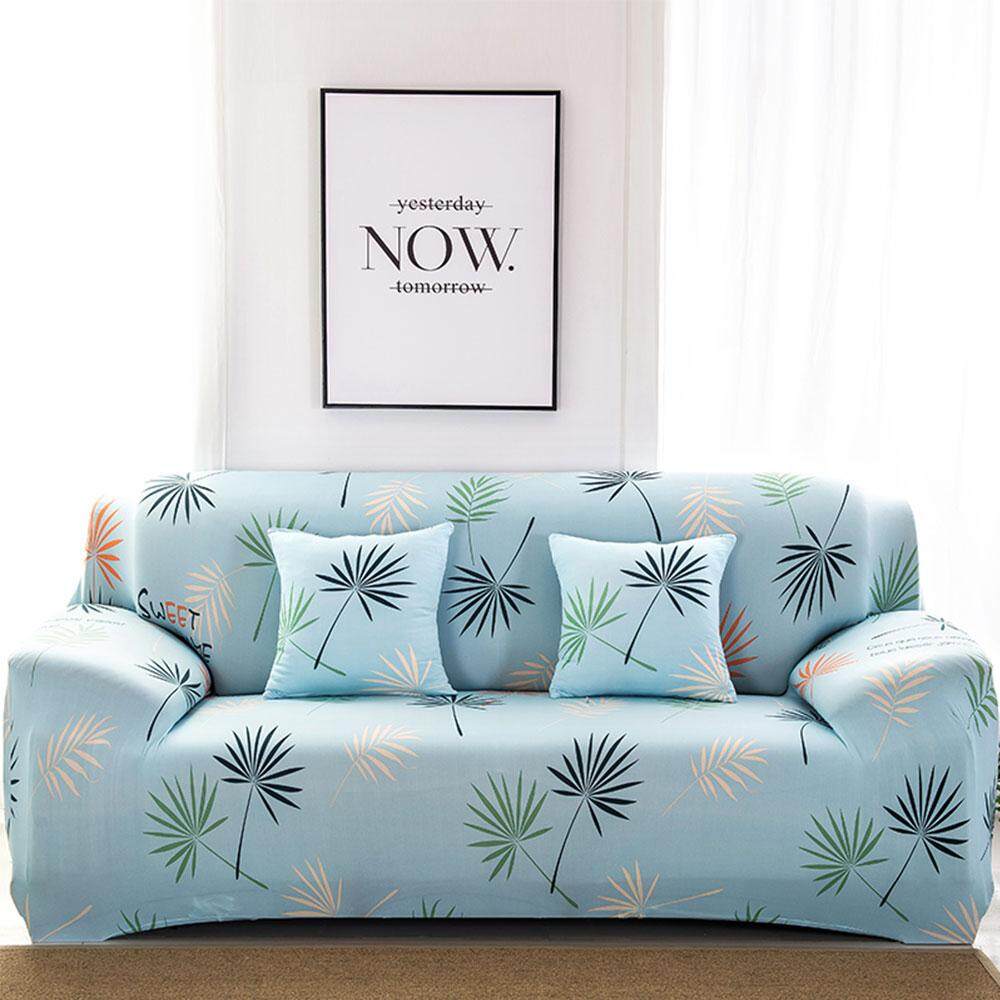 NiceEshop Home Living ดอกไม้สไตล์ยุโรปผ้าหุ้มโซฟาพิมพ์ลาย 2 คนโซฟาผ้าคลุมยืดหยุ่นได้, ปลอกหมอนไม่รวม - INTL