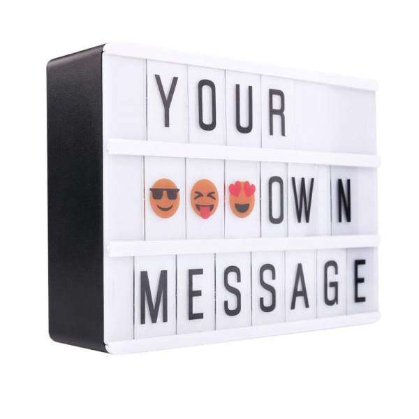 208 Combination LED Night Light Box USB Port DIY Black Letters Cards Lamp Message Board Party Sign Cinema Lightbox A6 - intl