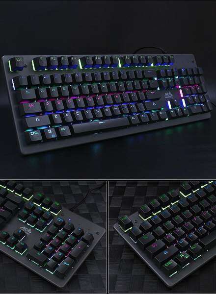 RGB LED Backlit Mechanical Gaming Keyboard Anti-Ghosting With Blue Switches Malaysia