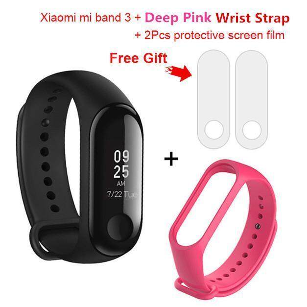 Original Xiaomi Miband 3 Mi band 3 Smart Watch OLED Bluetooth 4.2 Bracelet Wristband with Replacement Strap + 2 Free Screen Protectors Original Xiaomi Miband 3 Mi band 3 Smart Watch OLED Bluetooth 4.2 Bracelet Wristband with Replacement Strap + 2 Free Screen Protectors