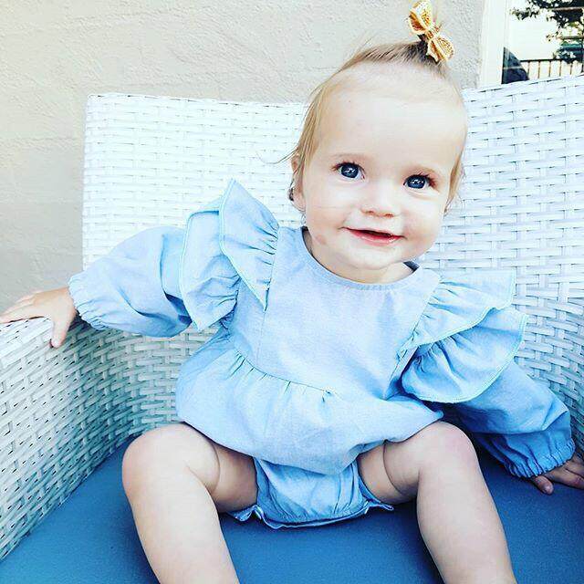 0-24 เดือนเด็กทารกแรกเกิดเพศหญิง 3 สีธรรมดา Lotus แขน Cottom Rompers Bodysuit ชุดแฟชั่น