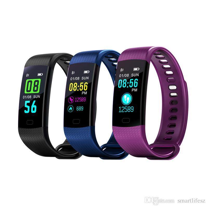 มาใหม่ล่าสุด Y5 สมาร์ทสายรัดข้อมือสายรัดข้อมือฟิตเนส Color Screen Heart Rate Sleep เครื่องนับก้าวขณะเล่นกีฬาเครื่องวัดกิจกรรมกันน้ำสำหรับ iPhone Samsung