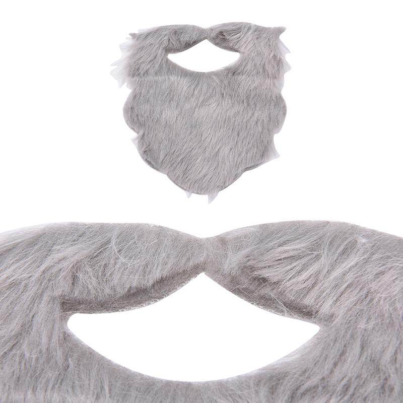 Funny Costume Party Male Man Halloween Beard Facial Hair Disguise Game Grey Mustache