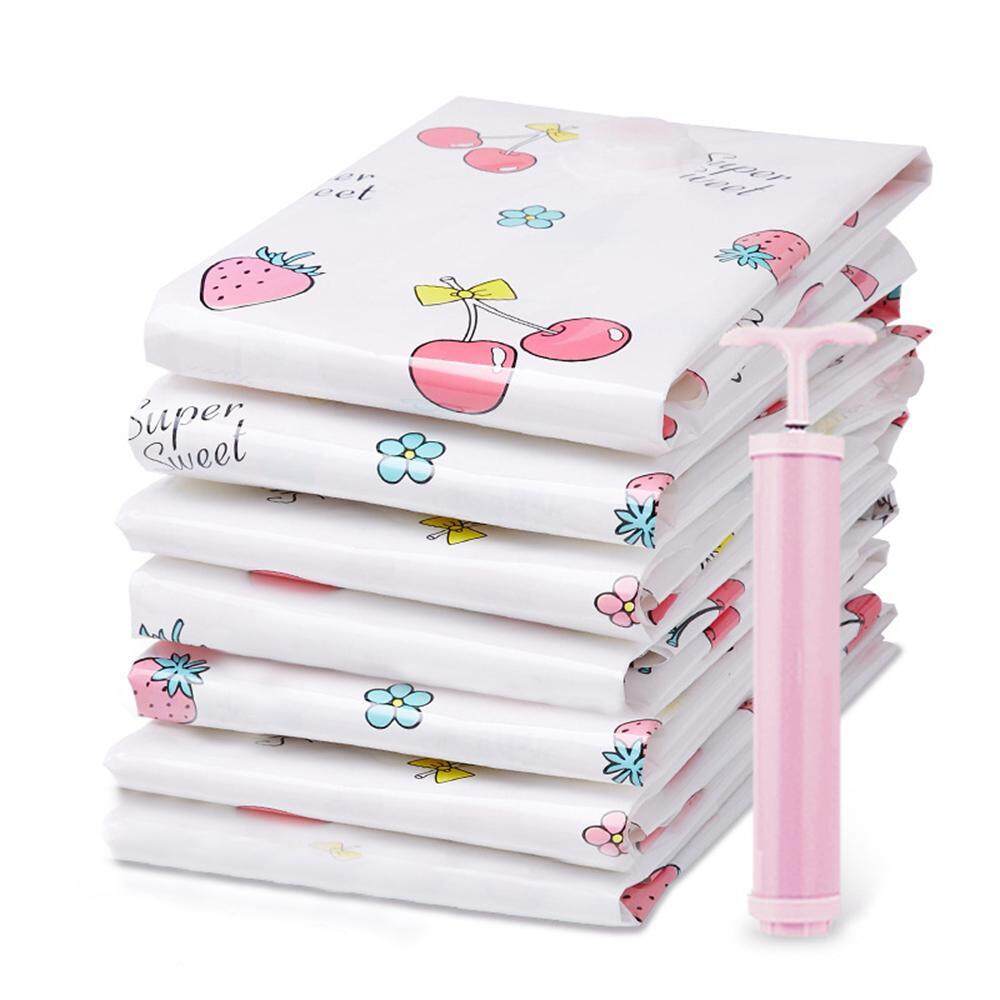 ฟรีปั๊ม + 8 ชิ้นการบีบอัดสูญญากาศวัยรุ่นผ้านวมถุงเก็บเสื้อผ้าสำหรับกระเป๋าใส่ของสำหรับเดินทางกระเป๋า, ชั้นวางแบบประหยัดเนื้อที่