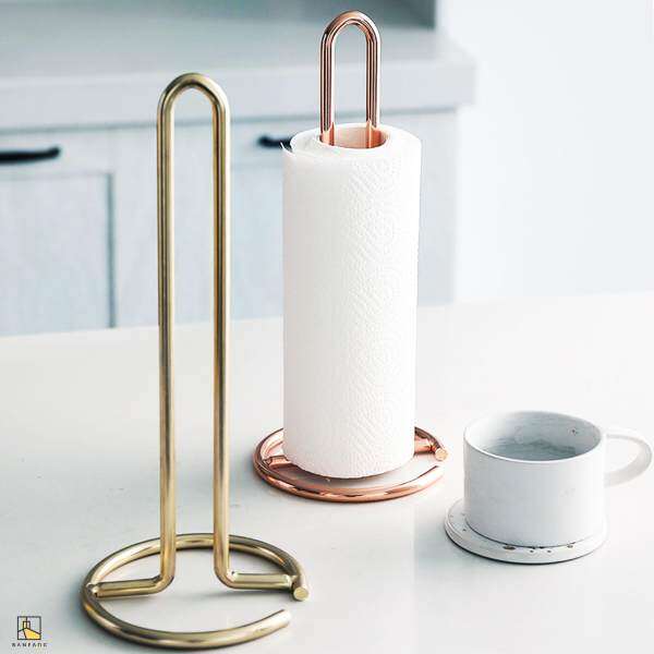 BANFANG Nordic iron art paper towel rack table kitchen toilet roll paper rack thick vertical paper towel rack kitchen rack
